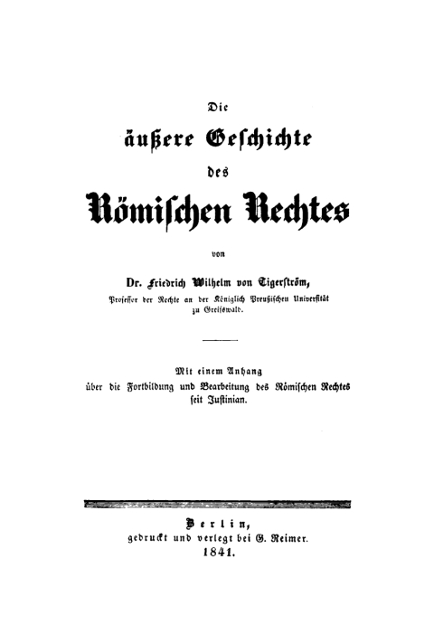 Cover image for book Die äußere Geschichte des Römischen Rechtes