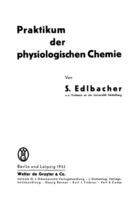 Cover image for book Praktikum der physiologischen Chemie