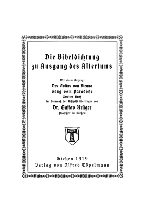 Cover image for book Die Bibeldichtung zu Ausgang des Altertums