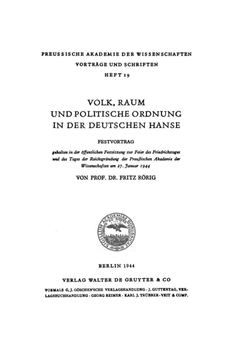 Cover image for book Volk, Raum und politische Ordnung in der deutschen Hanse