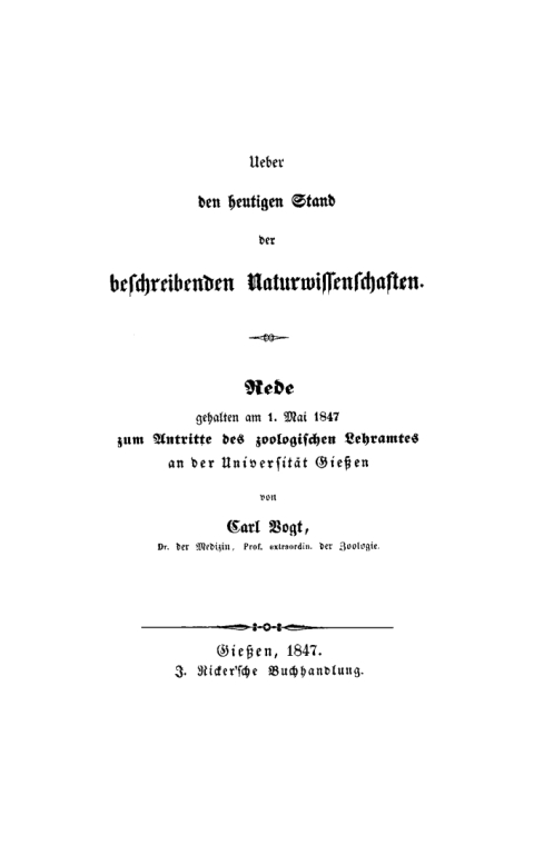 Cover image for book Über den heutigen Stand der beschreibenden Naturwissenschaften