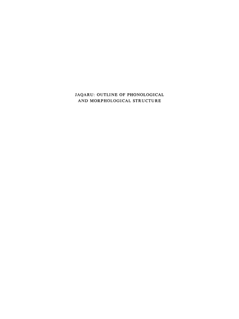 Cover image for book Jaqaru