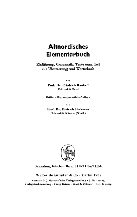 Cover image for book Altnordisches Elementarbuch