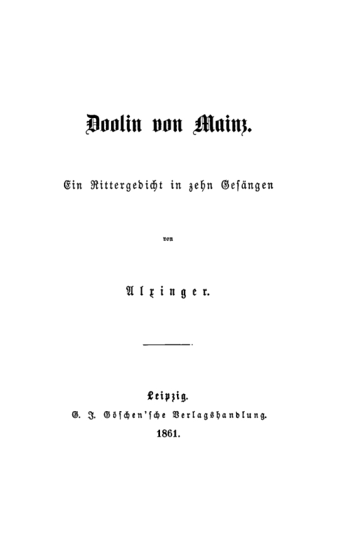 Cover image for book Doolin von Mainz