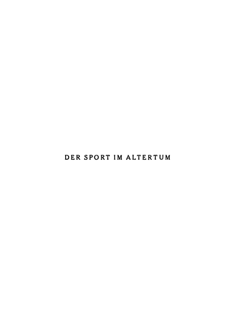 Cover image for book Der Sport im Altertum