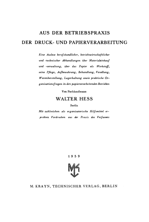 Cover image for book Aus der Betriebspraxis der Druck- und Papierverarbeitung