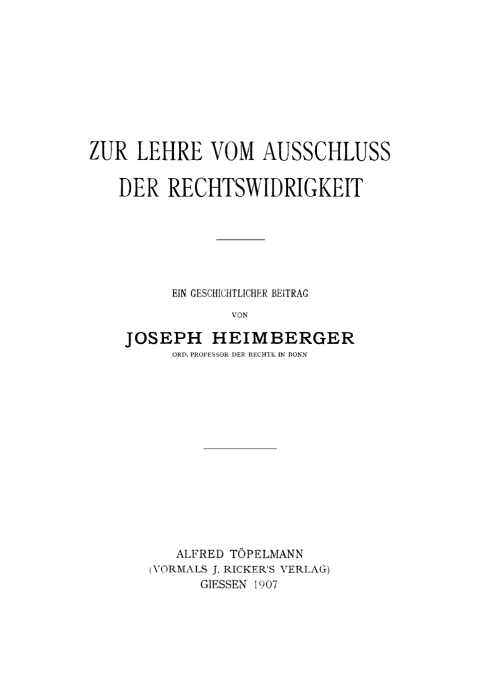 Cover image for book Zur Lehre vom Ausschluss der Rechtswidrigkeit