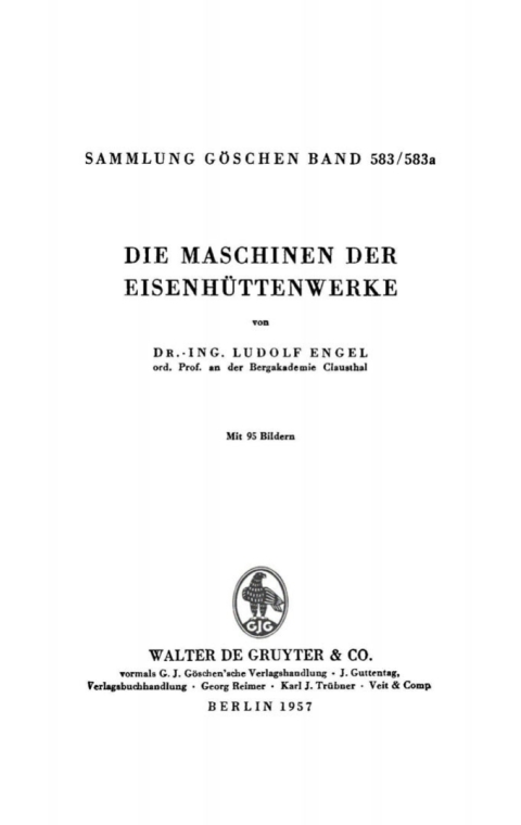 Cover image for book Die Maschinen der Eisenhüttenwerke