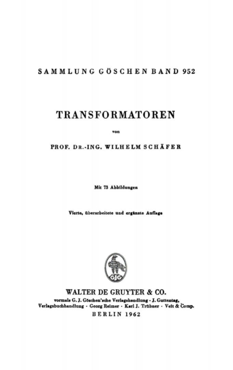 Cover image for book Transformatoren