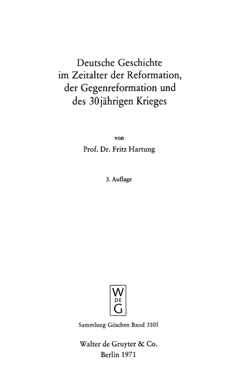 Cover image for book Deutsche Geschichte im Zeitalter der Reformation, der Gegenreformation und des 30jährigen Krieges