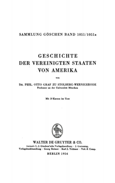 Cover image for book Geschichte der Vereinigten Staaten von Amerika