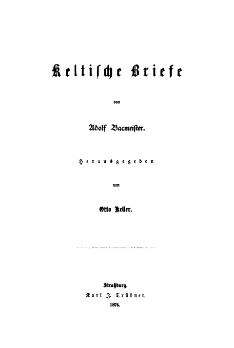Cover image for book Keltische Briefe