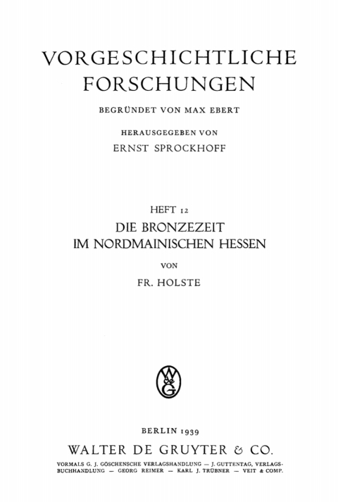 Cover image for book Die Bronzezeit im nordmainischen Hessen