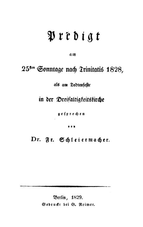 Cover image for book Predigt am 25sten Sonntage nach Trinitatis 1828, als am Todtenfeste in der Dreifaligkeitskirche gesprochen