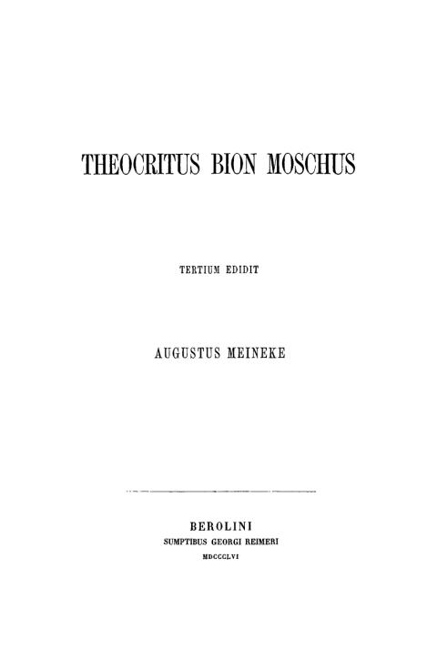 Cover image for book Theocritus Bion Moschus