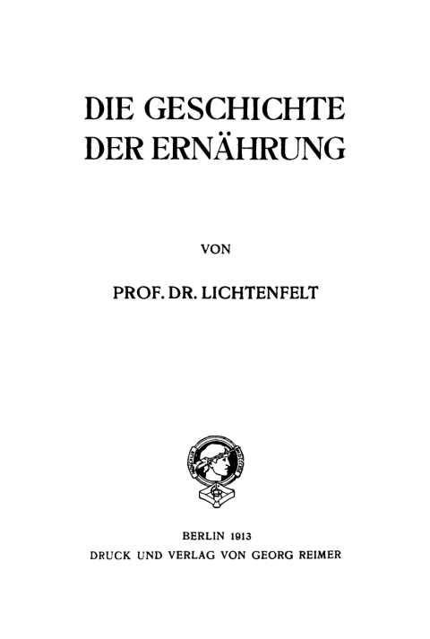Cover image for book Die Geschichte der Ernährung