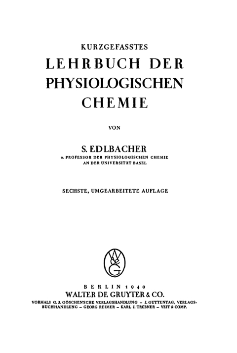 Cover image for book Kurzgefasstes Lehrbuch der physiologischen Chemie