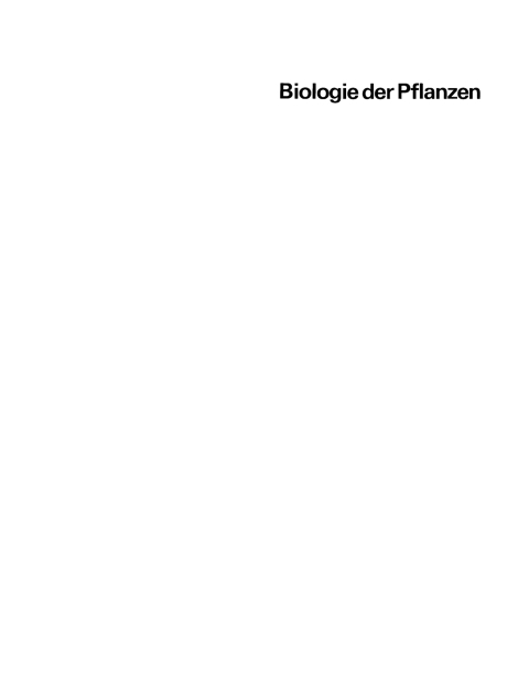 Biologie der Pflanzen 