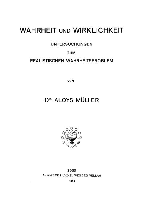 Cover image for book Wahrheit und Wirklichkeit