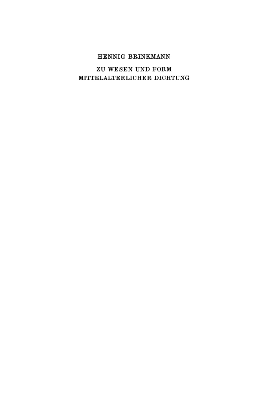 Page Fidelity Zu Wesen und Form mittelalterlicher Dichtung; $179.81