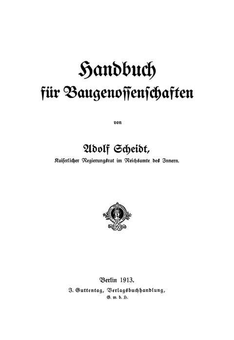 Cover image for book Handbuch für Baugenossenschaften