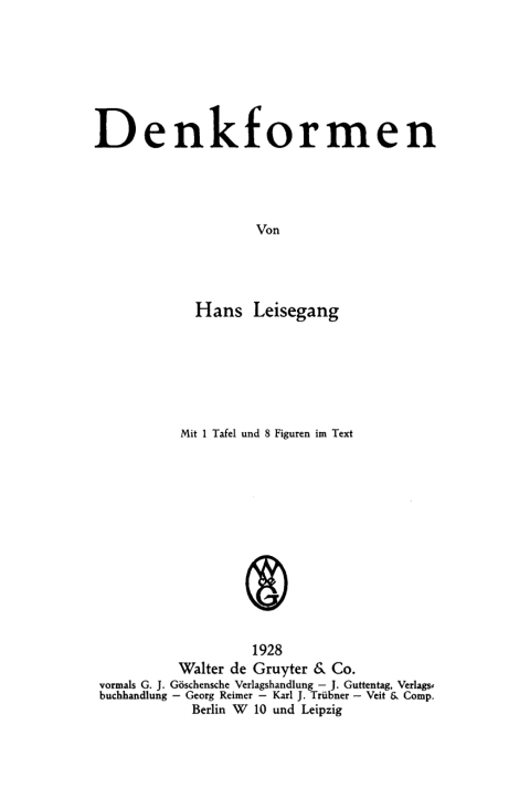 Cover image for book Denkformen