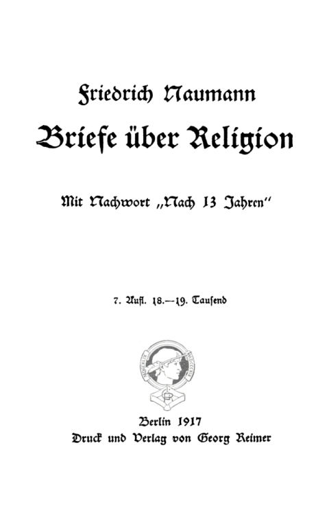 Cover image for book Briefe über Religion
