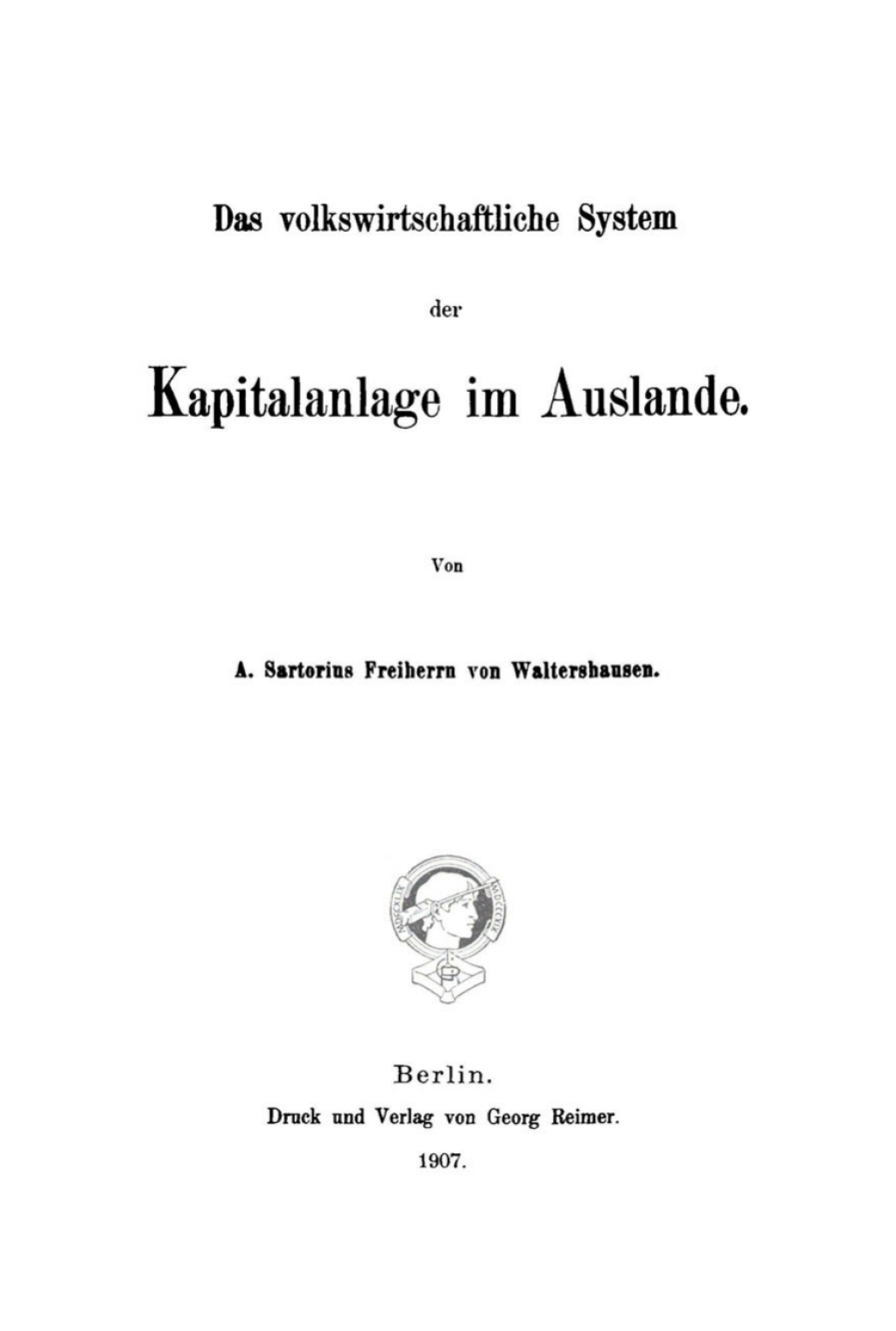 Page Fidelity Das volkswirtschaftliche System der Kapitalanlage im Auslande; $233.10
