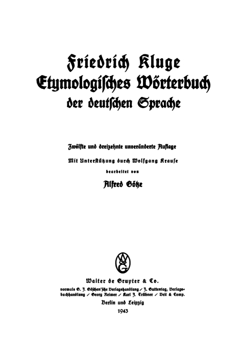 Cover image for book Etymologisches Wörterbuch der deutschen Sprache