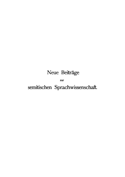 Cover image for book Neue Beiträge zur semitischen Sprachwissenschaft