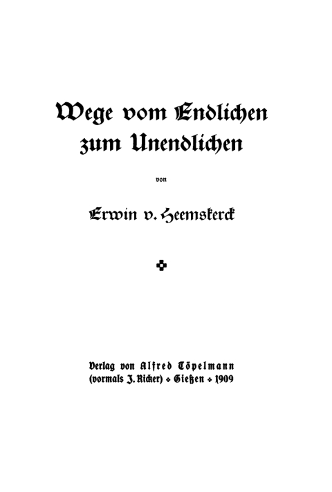 Cover image for book Wege vom Endlichen zum Unendlichen