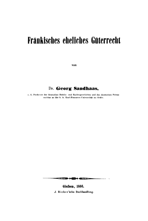 Cover image for book Fränkisches eheliches Güterrecht