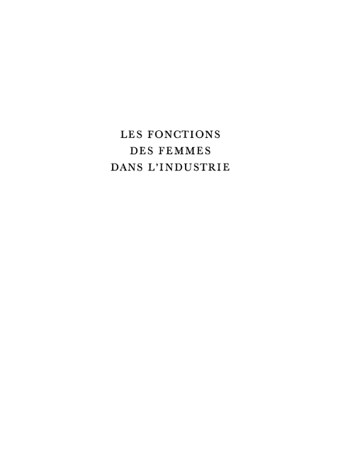 Cover image for book Les fonctions des femmes dans l'industrie