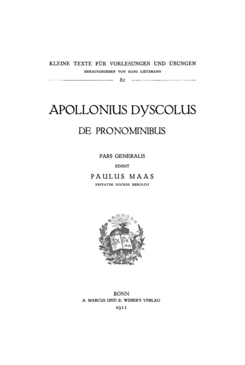 Cover image for book De Pronominibus