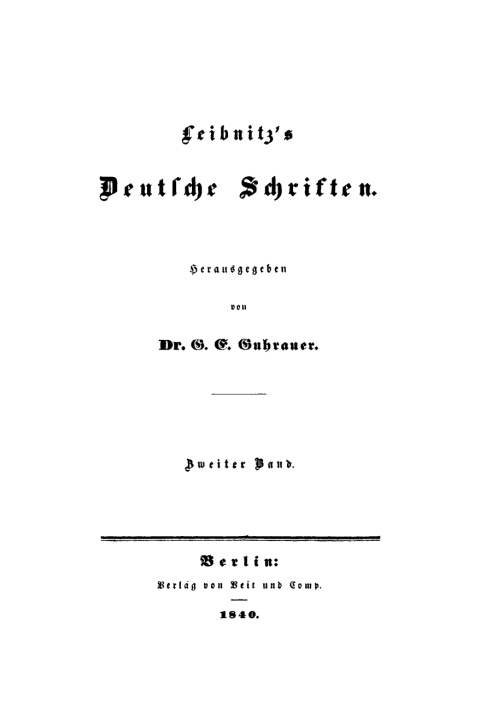 Cover image for book G. W. Leibniz: Leibnitz’s deutsche Schriften. Band 2
