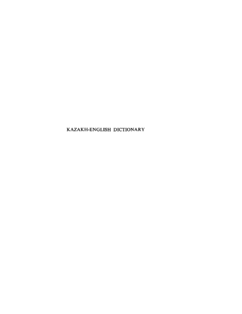 Cover image for book Kazakh-English dictionary