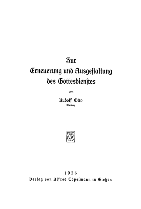 Cover image for book Zur Erneuerung und Ausgestaltung des Gottesdienstes