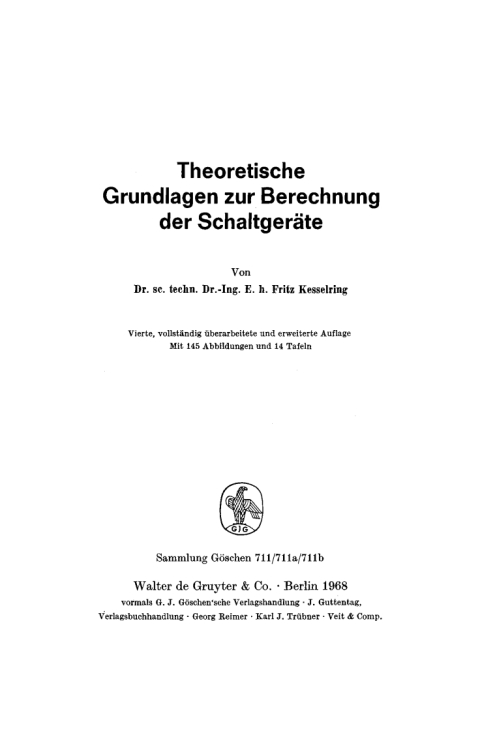 Cover image for book Theoretische Grundlagen zur Berechnung der Schaltgeräte