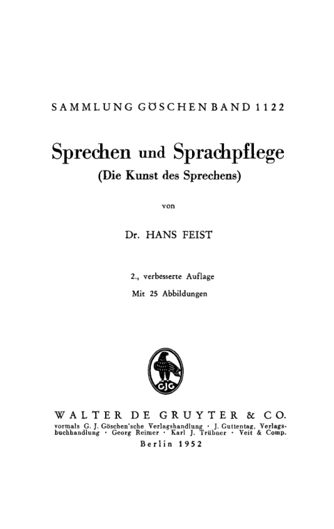 Cover image for book Sprechen und Sprachpflege