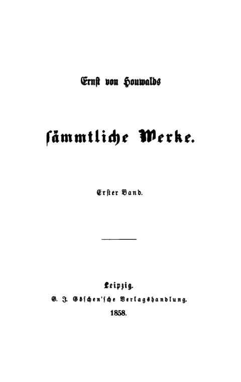 Cover image for book Ernst von Houwalds: Sämmtliche Werke. Band 1