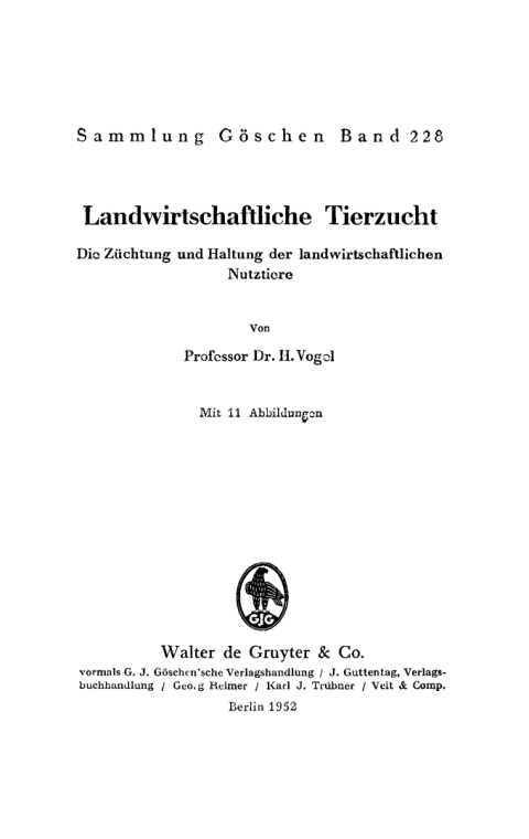 Cover image for book Landwirtschaftliche Tierzucht