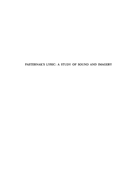 Cover image for book Pasternak's lyric