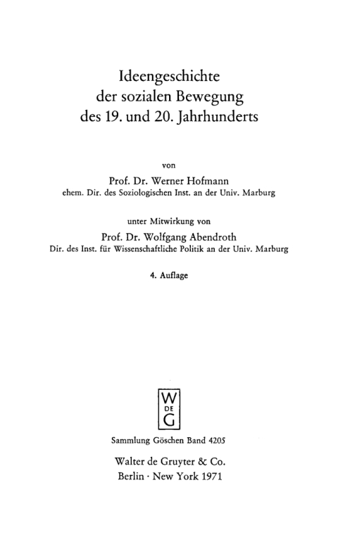 Cover image for book Ideengeschichte der sozialen Bewegung des 19. und 20. Jahrhunderts