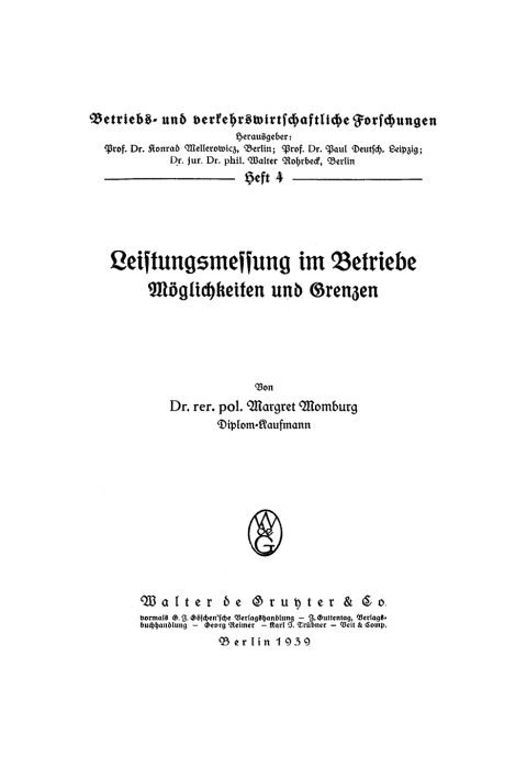 Cover image for book Leistungsmessung im Betriebe