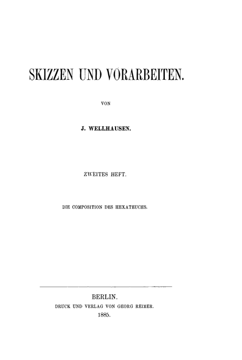Cover image for book Die Composition des Hexateuchs