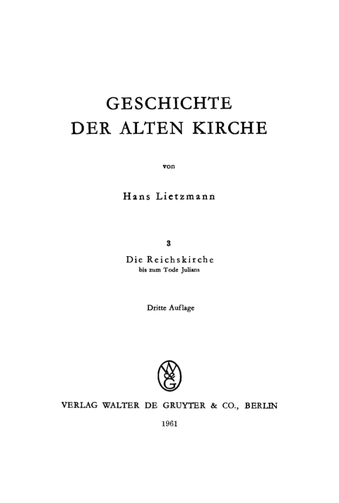 Cover image for book Die Reichskirche bis zum Tode Julians