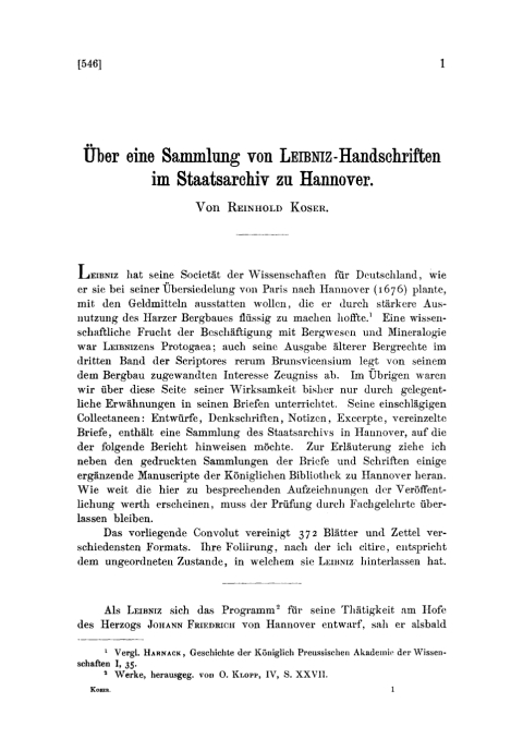 Cover image for book Über eine Sammlung von Leibniz-Handschriften im Staatsarchiv zu Hannover