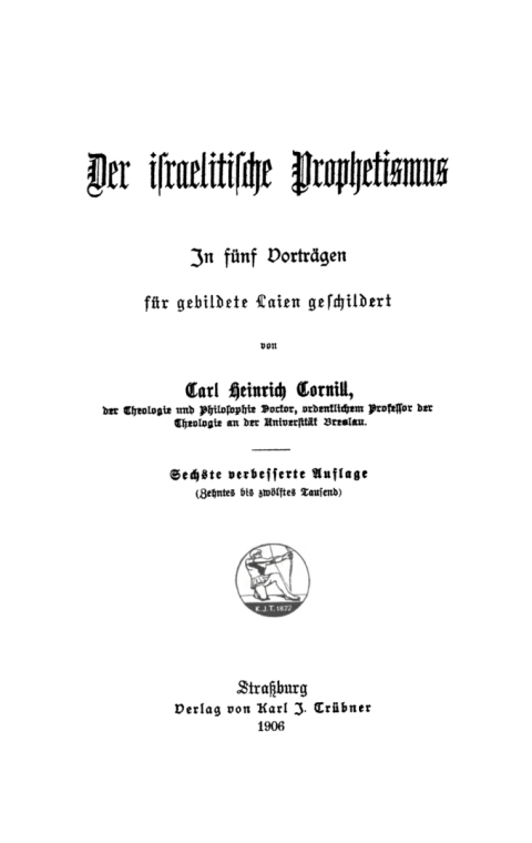 Cover image for book Der israelitische Prophetismus