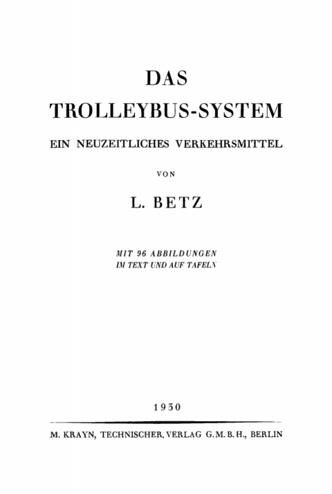 Cover image for book Das Trolleybus-system