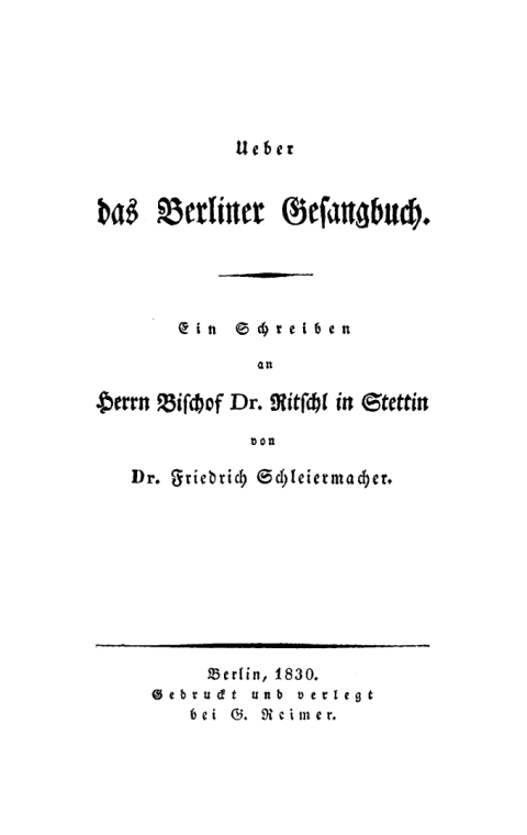 Cover image for book Ueber das Berliner Gesangbuch